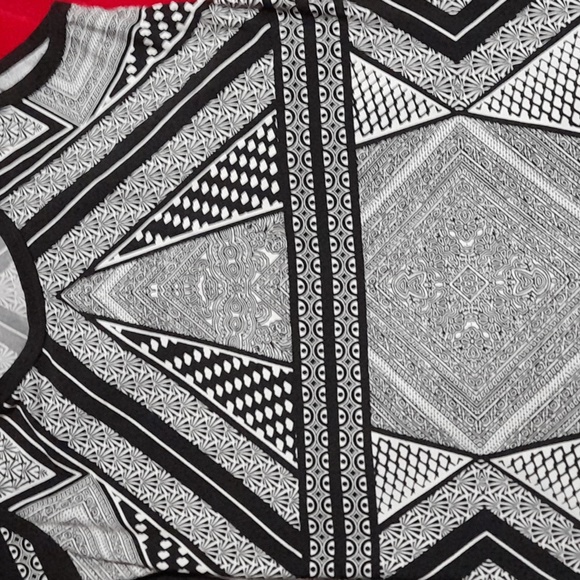 Calvin klein maxi dress tribal black white medium strapless - Picture 4 of 5